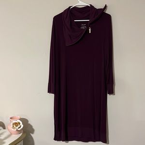 Soma ribbed purple comfy dress with gold zippe